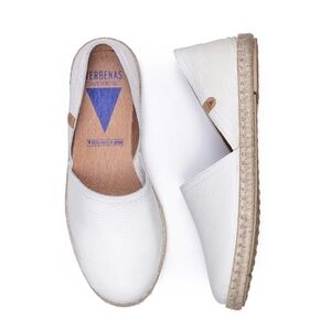 Verbenas White 'Carmen Nucleo' Leather Loafer-style Espadrilles (EU 40/US 9.5)